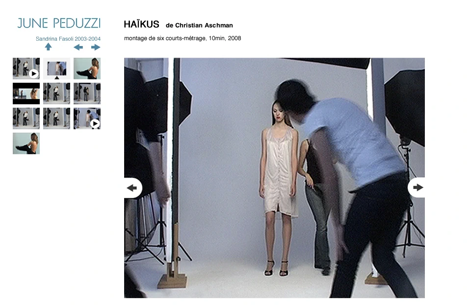 Interface du site web junepeduzzi.com